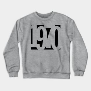 1970 Funky Overlapping Reverse Numbers for Light Backgrounds Crewneck Sweatshirt